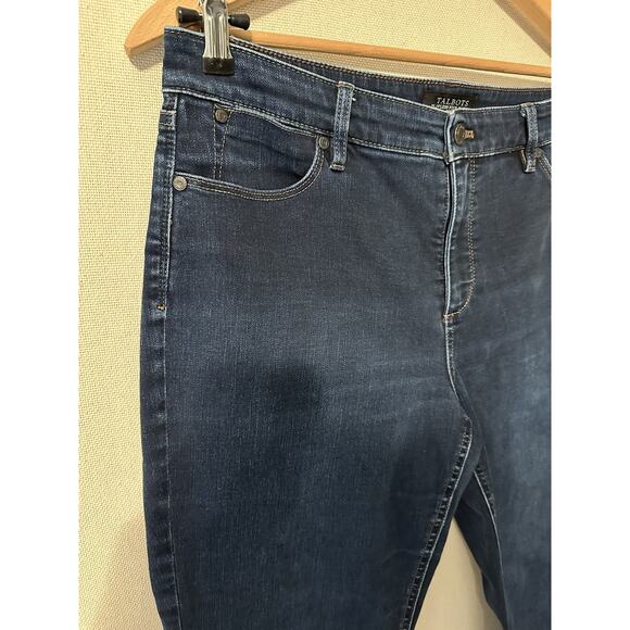 Talbots Flawless 5 Pocket Jean Women's Size 14P Curvy Straight Dark Wash Preppy - Picture 4 of 16